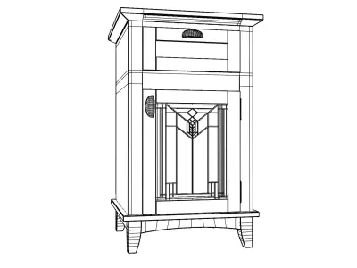 Craftsman Style Night Stand 3D model