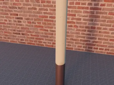 German Suburban Street light Low-poly 3D model