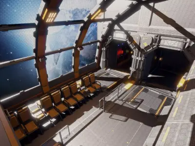 Sci Fi Space Station Modular Kit Low-poly 3D model