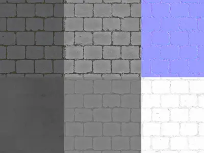 Seamless PBR Scanned Stretcherbond Pavement 3x3m Textures Texture