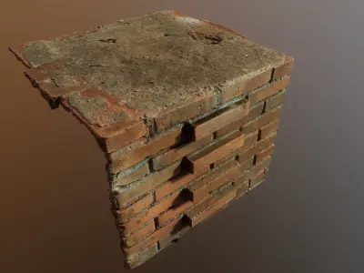 brickblock01 old brick wall 3D model