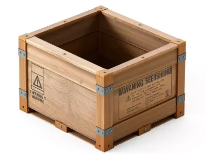 Wooden Shipping Crate with Pallet Low-poly 3D model