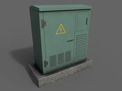 PBR Electric Box GreenLight Low-poly 3D model