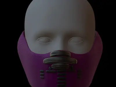 Gas mask helmet 3d model scifi Low-poly  Low-poly 3D model