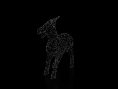Goat Wireframe Low-poly 3D model