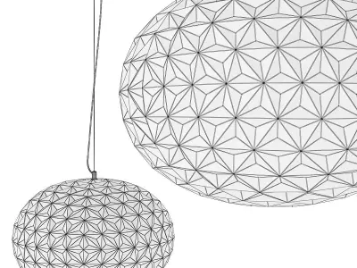 FILOMENA two crystal pendant lights hanging Low-poly 3D model
