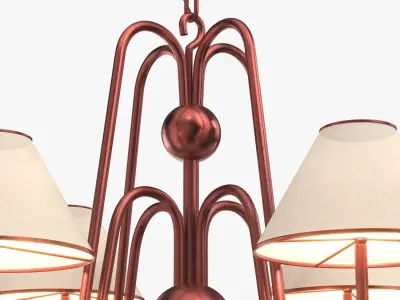Eight Armed Bouquet Chandelier PBR 3D model