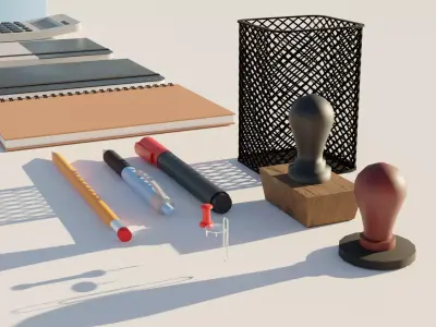 Office Props Low-poly 3D model