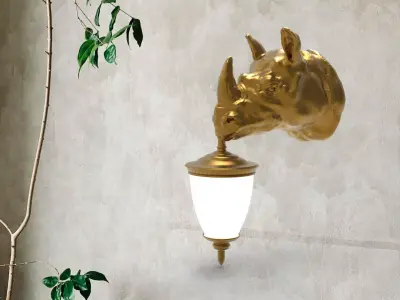 Rhino Wall Lamp 3D print model purchase