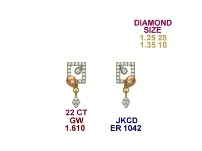 LIGHT WEIGHT YELLOW GOLD EARRING FOR WOMAN  3D print model