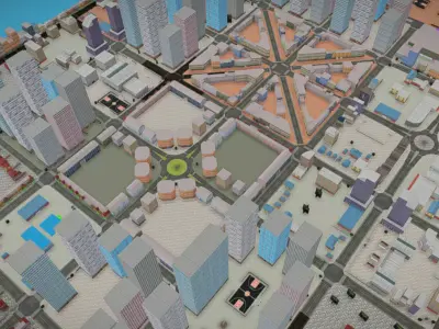 City Beach and Island Game Map Bundle Ready to use Low-poly 3D model