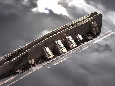 Ancient funnel walkway Low-poly 3D model