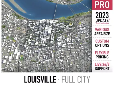Louisville Low-poly 3D model