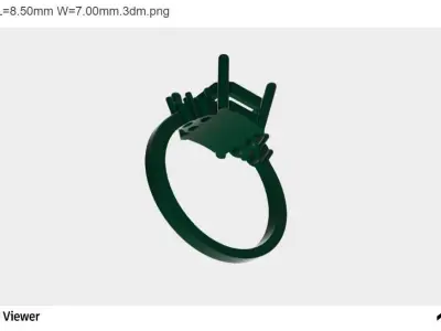 Men Ring with an Asscher Cut Center Stone 3D print model get