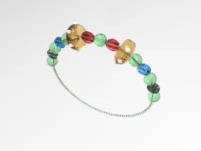 Bracelet emerald beaded Free 3D model
