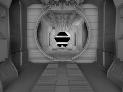 Spaceship Corridor 3D model