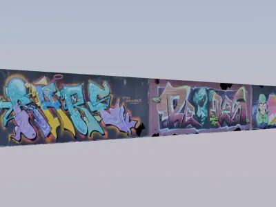 Big graffiti wall V 3D model