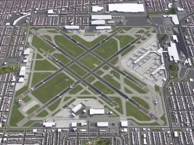 Chicago - Midway Airport - MDW Low-poly 3D model