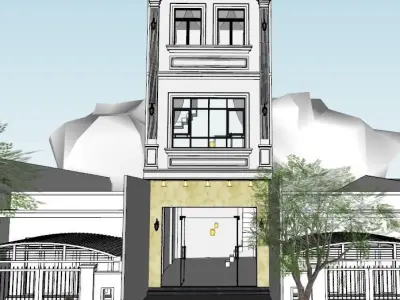 Front Villa House 3D model