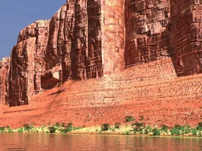 Canyon with river 3D model