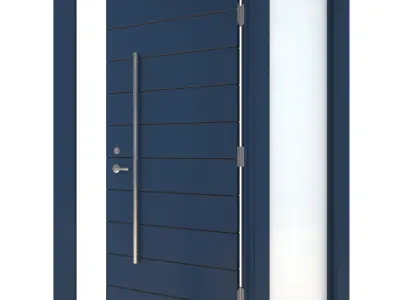 Door-099 modern door with glass panels 3D model