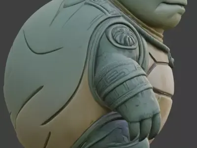 Stylized Jade Turtle 3D Character V01 Low-poly 3D model