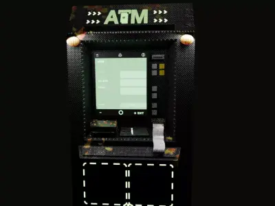 Cyberpunk ATM  Halloween Edition  Low Poly Game Ready Model Low-poly 3D model