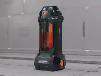 Sci-Fi Asset Container Flask Thermos Low-poly 3D model