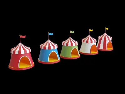 kids tents stylized Low-poly 3D model