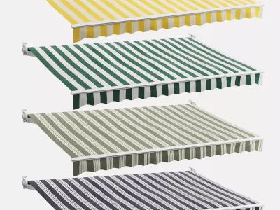 Awnings Striped Set 2 3D model