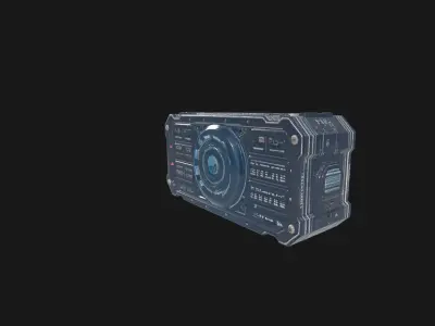 SciFi Holographic Control Panel Cyberpunk Industrial Low-poly 3D model