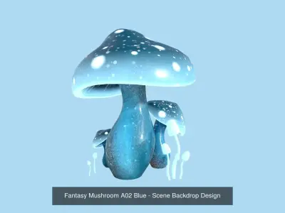 10 Fantasy Mushroom A Collection - Scene Backdrop Design 3D Model Pack