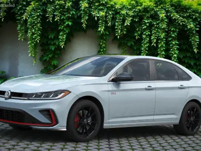  2025 Volkswagen Sedan Jetta GLI Vehicle Light Gray Rigged for Cinema 4D 