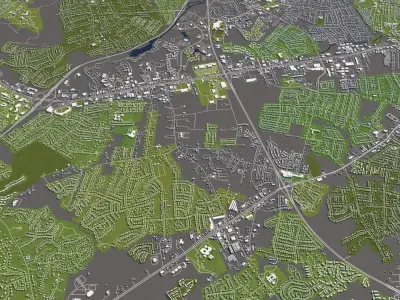 Richmond Virginia USA 50x50km 3D model