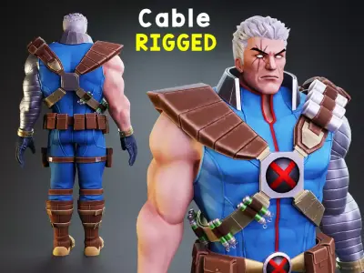 Marvels Classic Cable rigged 3D model