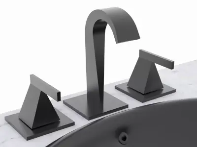 Kohler Katun black faucet with sink 3D model