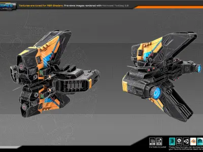 SF Heavy Drone ZR6 Low-poly 3D model