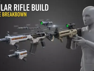 low - poly  sci- fi gun Low-poly 3D model