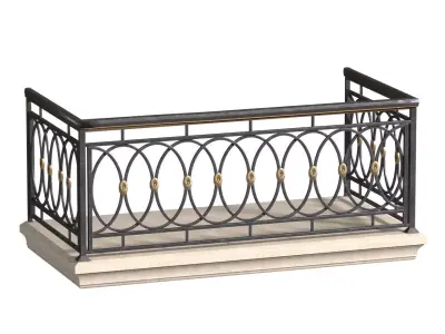 Balcony Modern Forged Fence 3D model