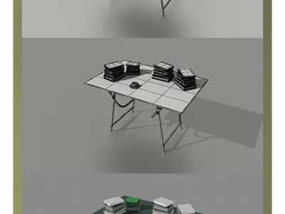 Study Table 3D Model  Low-poly 3D model