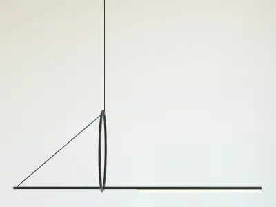 Chandelier Suspension Cercle Et Trait - Graphite Satine 3D model