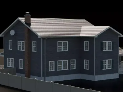 American Cottage House 5 Low-poly 3D model