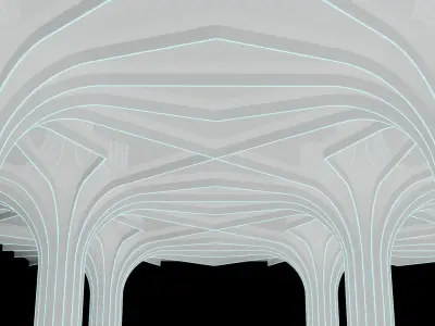 Futuristic Parametric Architecture - Webbed Shade Structure 3D model