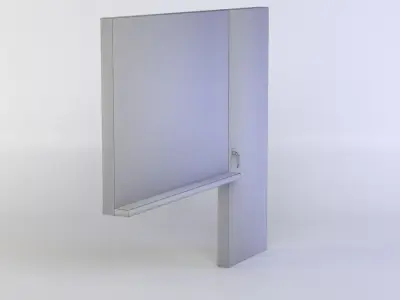 Door with window Low-poly 3D model