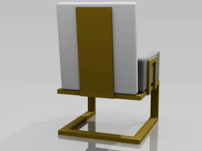 White armchair Free 3D model
