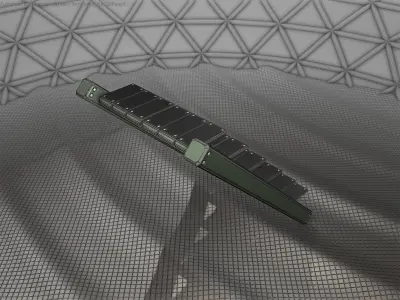 Sci-Fi Stairs - 15 - Green Version Low-poly 3D model