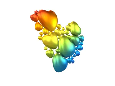 Combination Design Heart Icon v1 015 3D model