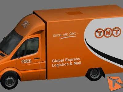 Mercedes-Benz Sprinter TNT animated Low-poly 3D model