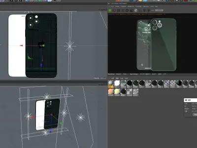 Phone 11 Pro Max Dark Night Green-C4D  Modeling Rendering 3D model