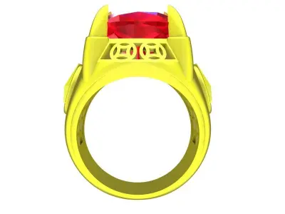 Bold Cushion Gemstone Mens Ring 4902 3D print model